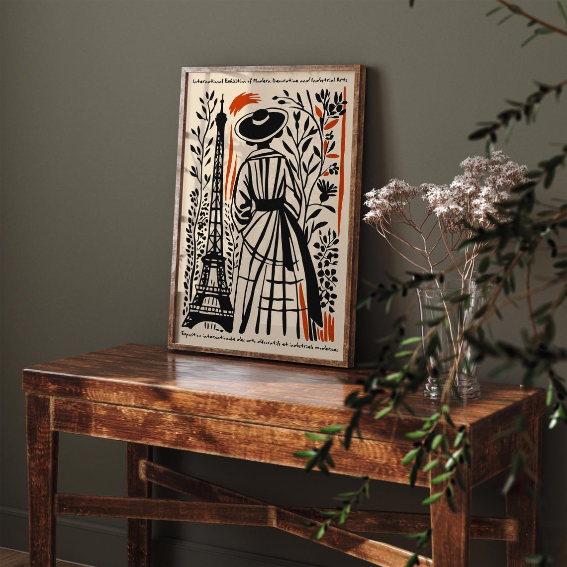 Paris Exhibition Elegant Woman Eiffel Tower French Art Deco Poster - Image 4