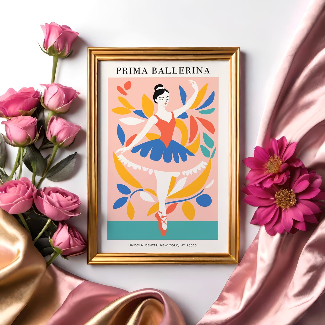 Prima Ballerina Lincoln Center Floral Pink Dancer NYC Poster - Image 3