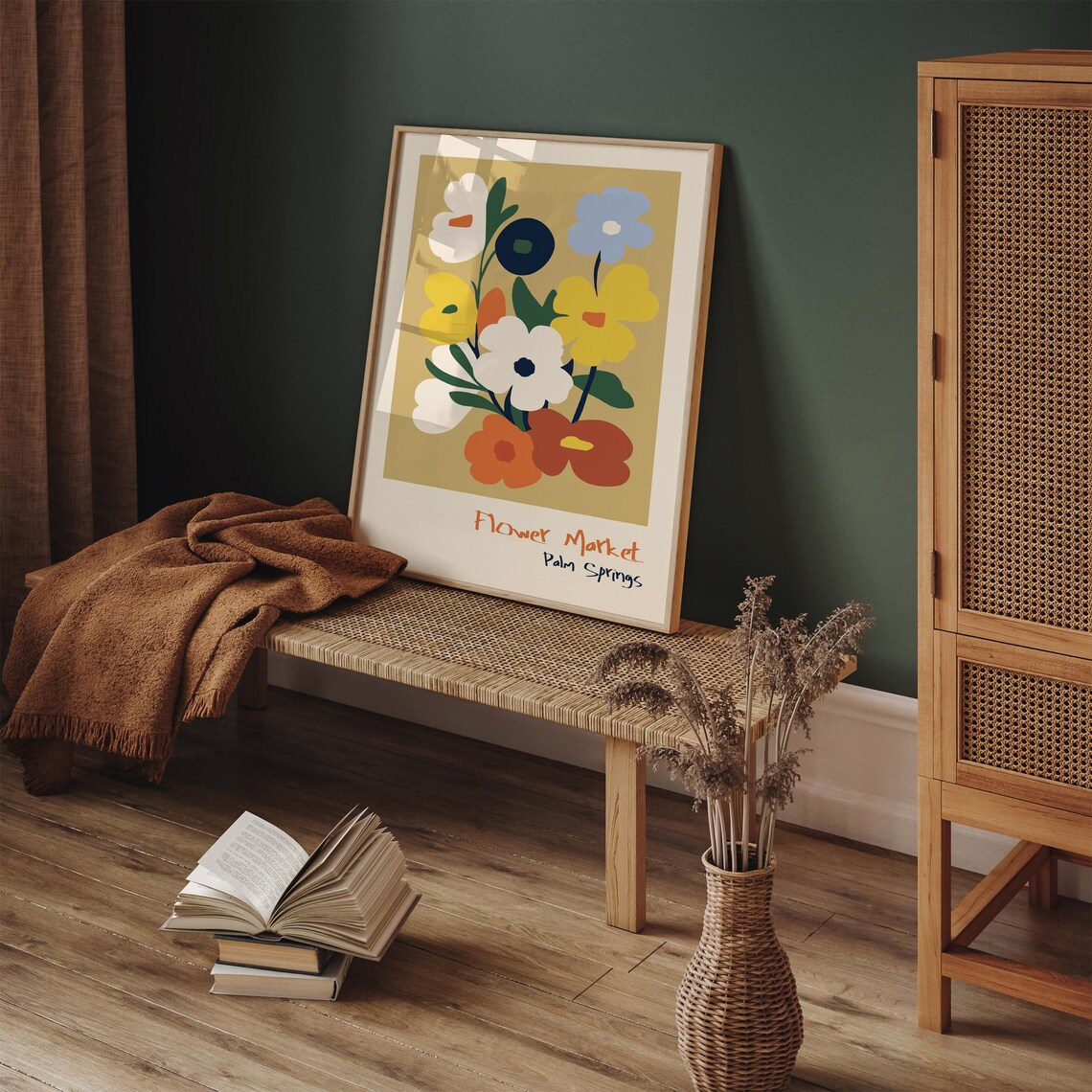 Palm Springs Flower Market Colorful Abstract Wildflower Bouquet Poster - Image 5