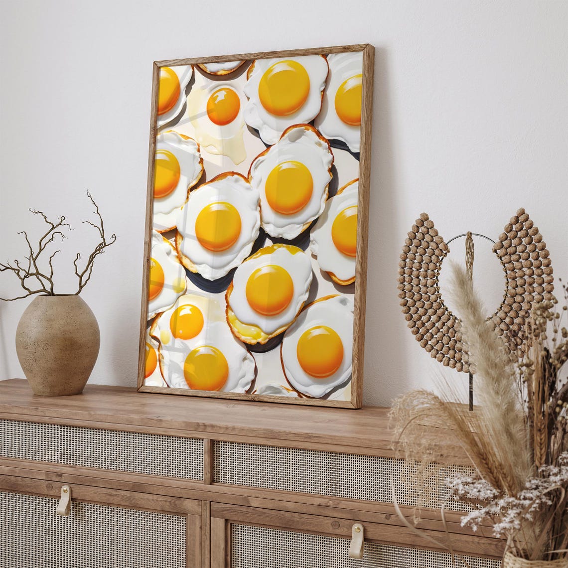 Fried Eggs Pattern Kitchen Photorealistic Food Fun Decorative Poster - Image 4