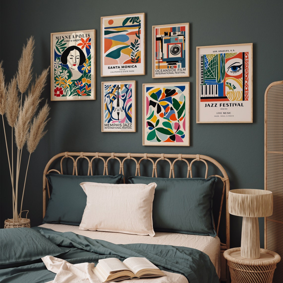 Colorful Abstract Organic Shapes Modern Mid Century Art Poster - Image 4