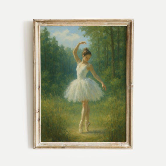 Ballerina Spring Oil Painting Print Vintage Wall Art Home And Office Living Room Bedroom Nursery Decor
