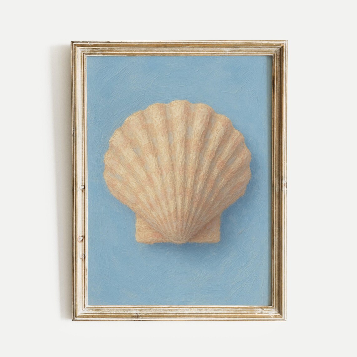 Seashell Coast Vintage Sea Oil Painting Art Print