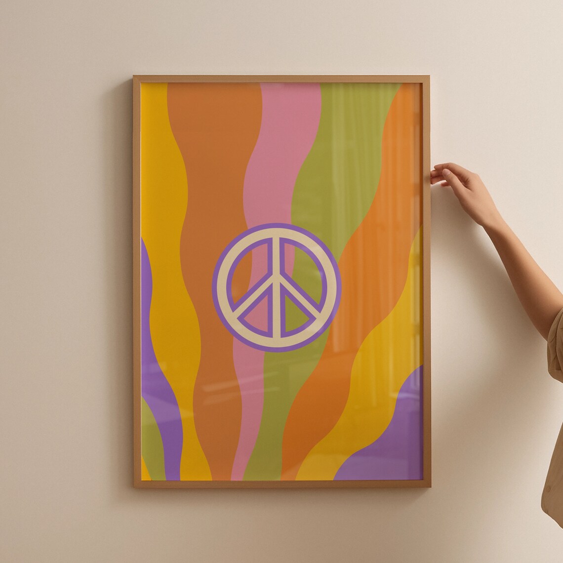 Retro Peace Poster, Trendy Wall Decor Art Print - Image 3