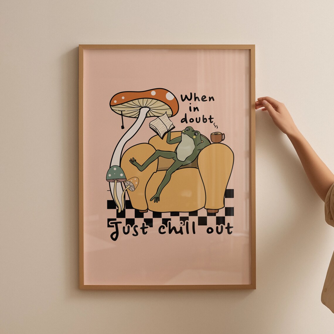Retro Frog Mushroom Quote Poster, Wall Art Print - Image 4