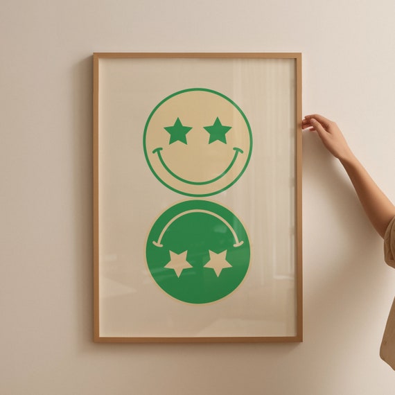Cute Retro Wall Art Trendy Poster Instant Art Wall Decor Green Poster Retro Poster Housewarming Gift