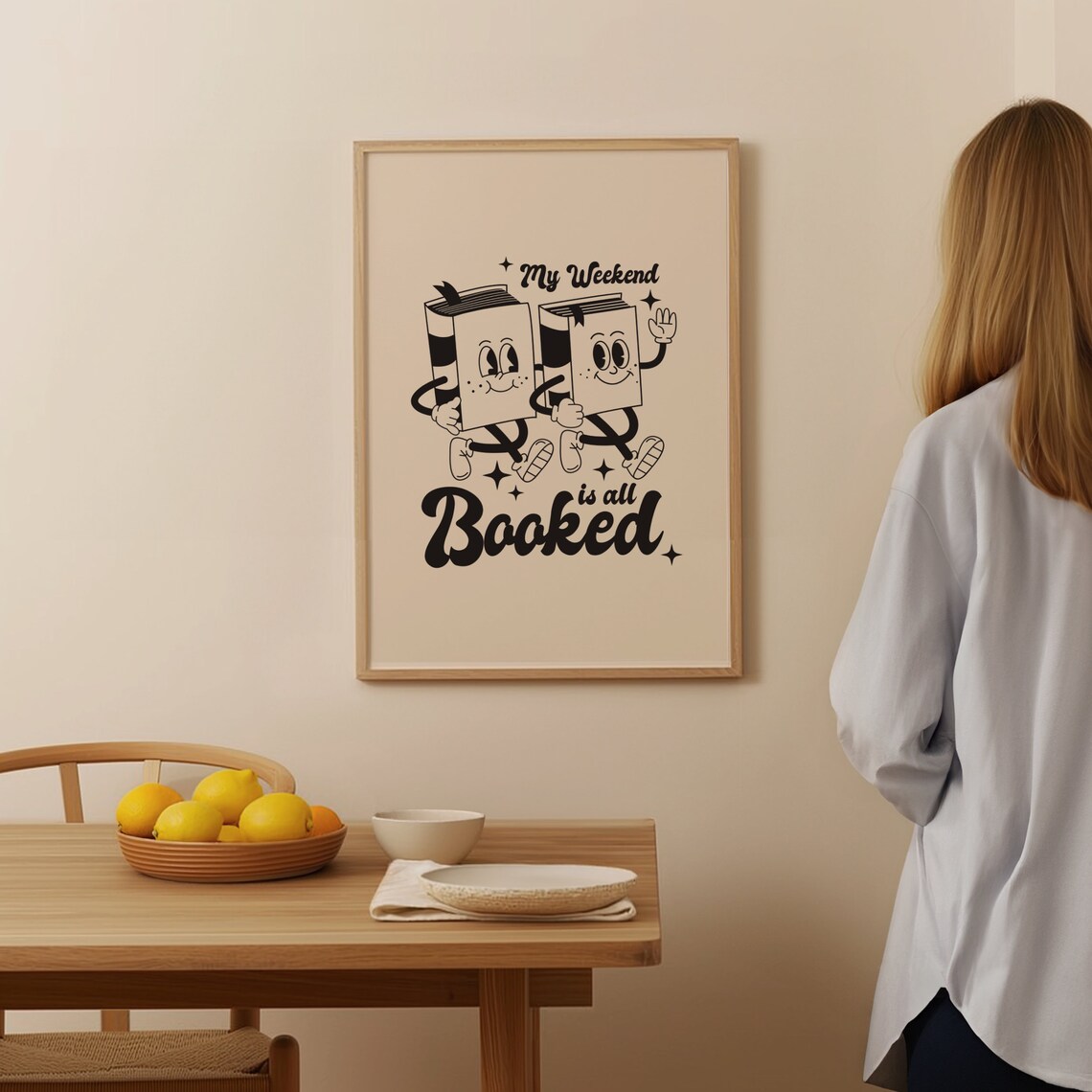 Retro Funny Weekend Quote for Book Lovers Poster - Image 3