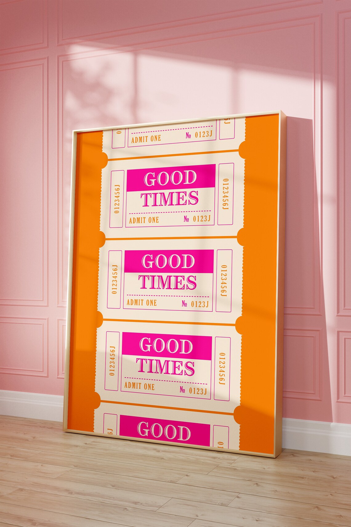 Good Times Ticket Trendy Preppy Poster Print