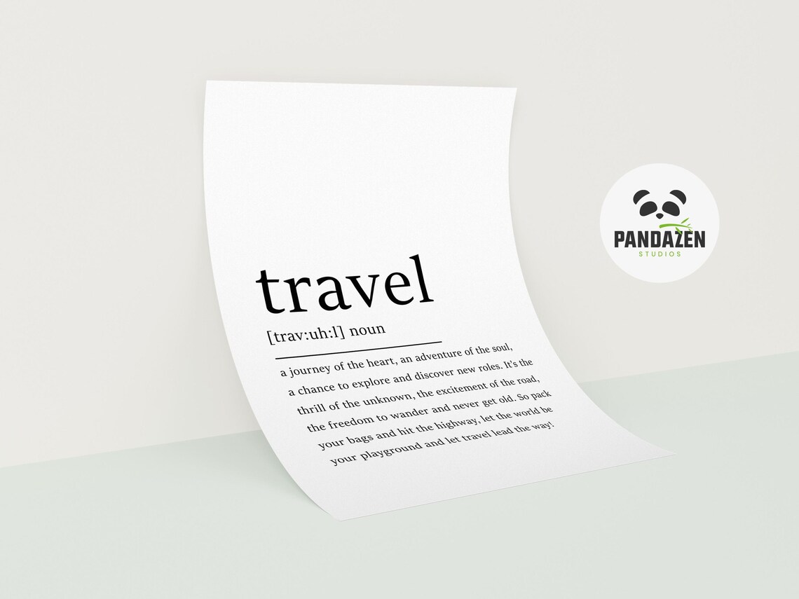 Travel Dictionary Definition Minimalist Wanderlust Adventure Quote Poster - Image 7