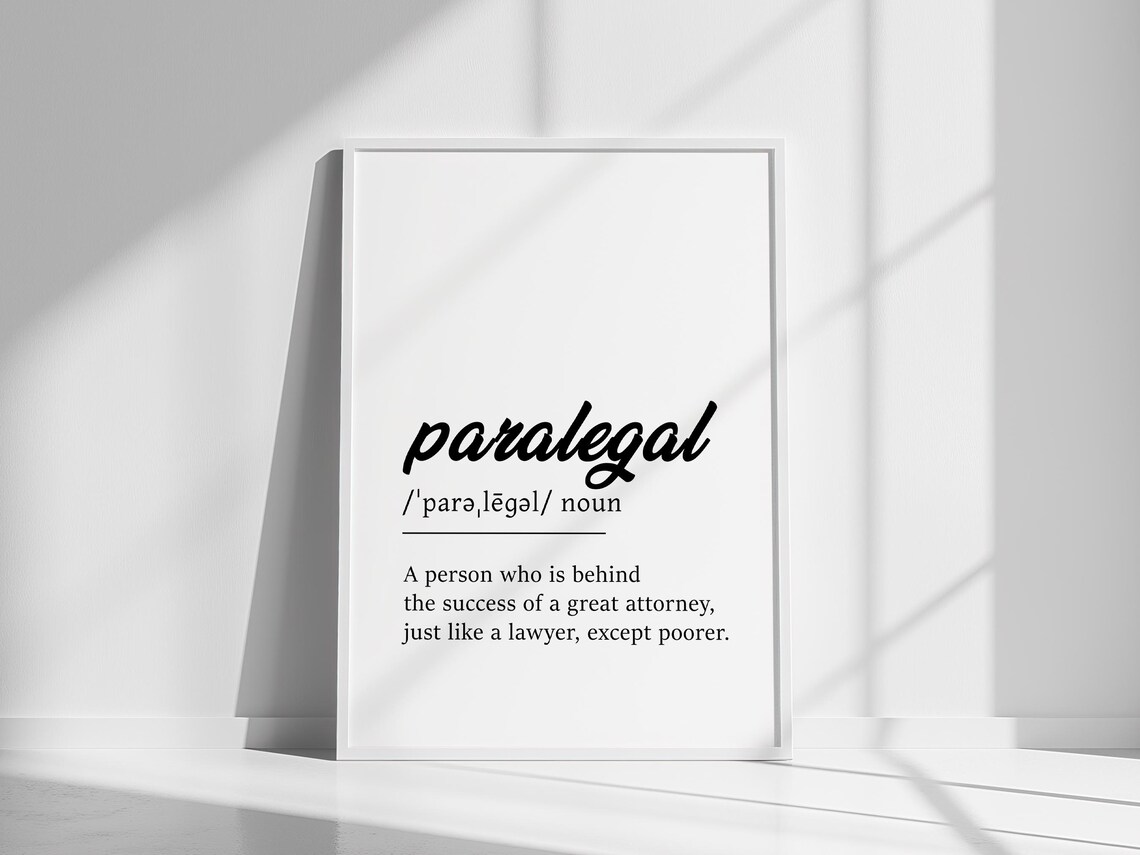 Paralegal Definition Funny Legal Assistant Art Print - Image 2