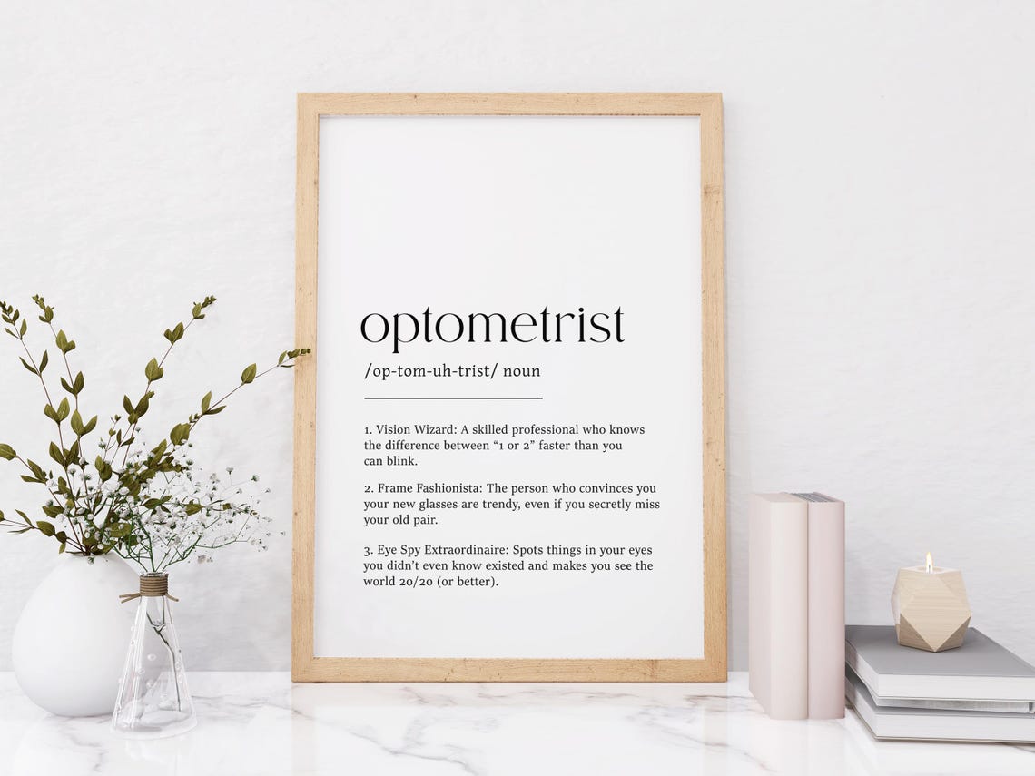 Optometrist Definition Vision Wizard Funny Eye Doctor Gift Poster