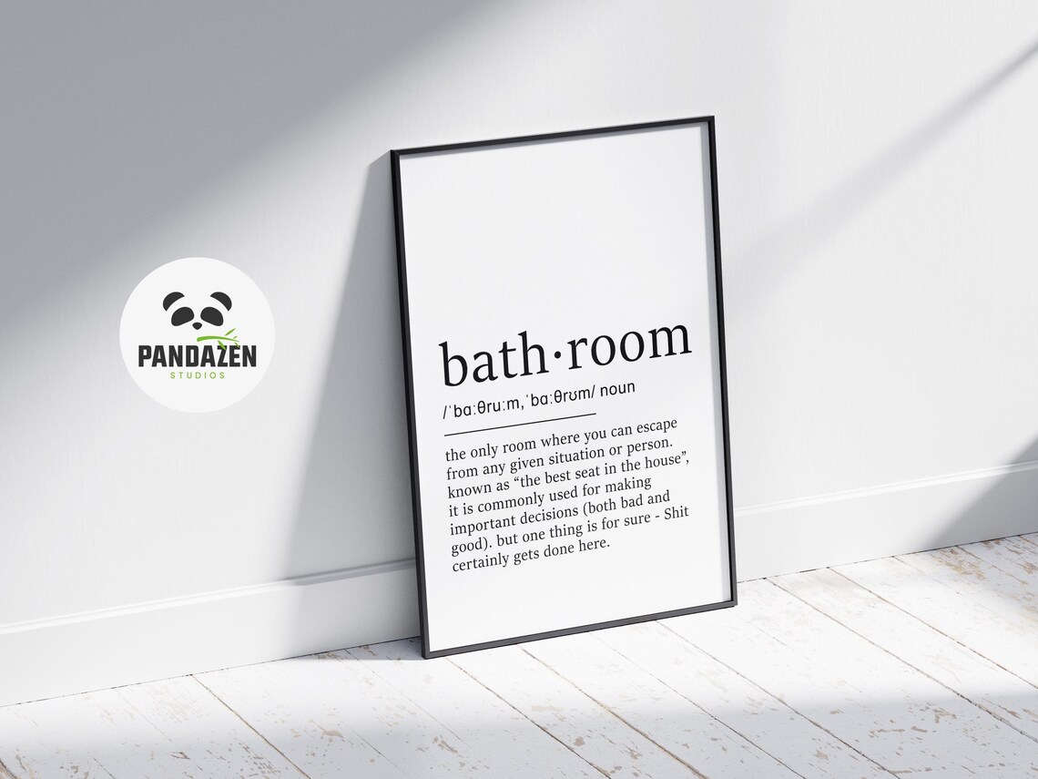 Bathroom Definition Typography Art Print, Funny Decor - Image 2