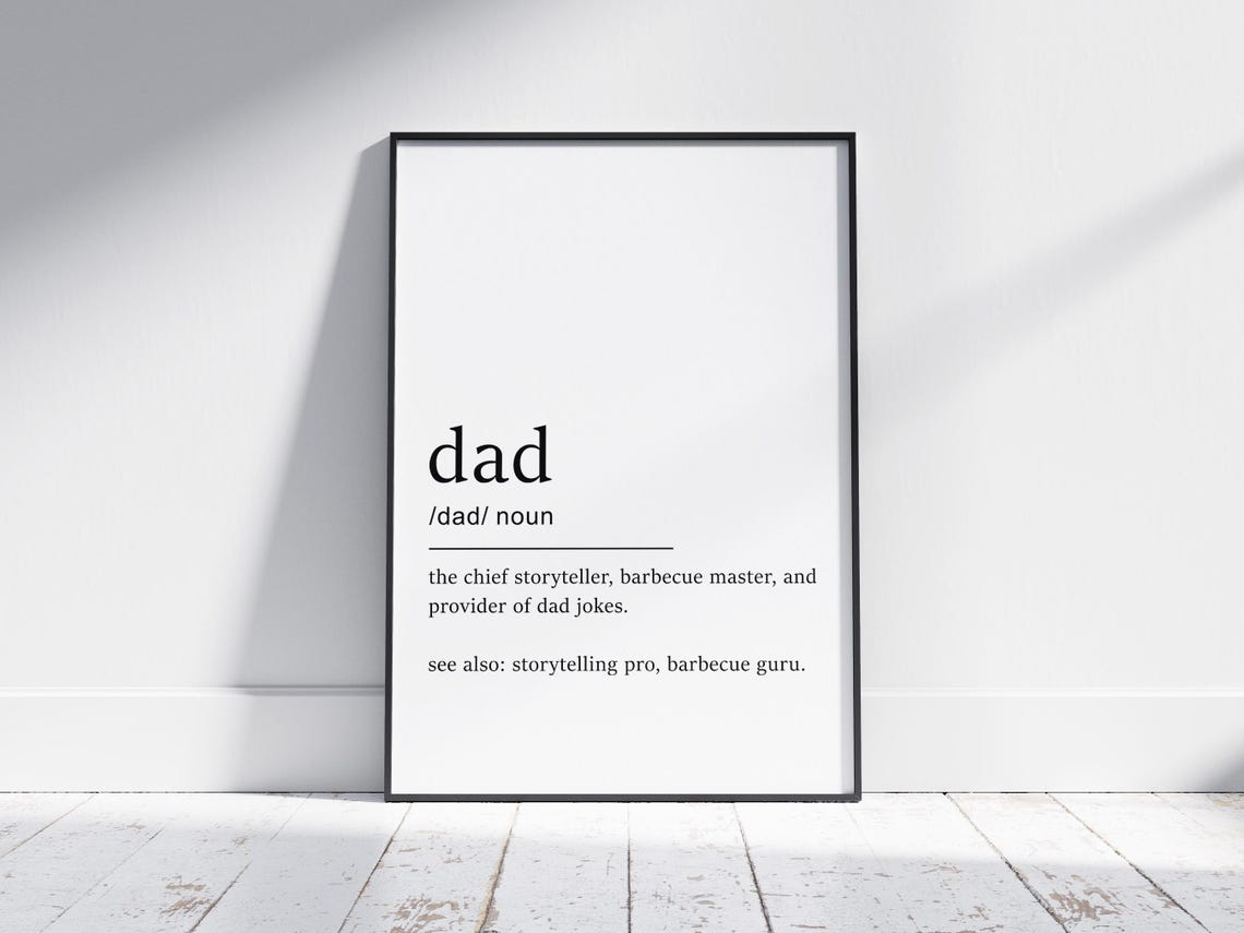 Dad Definition Dad Jokes Barbecue Master Funny Typography Poster