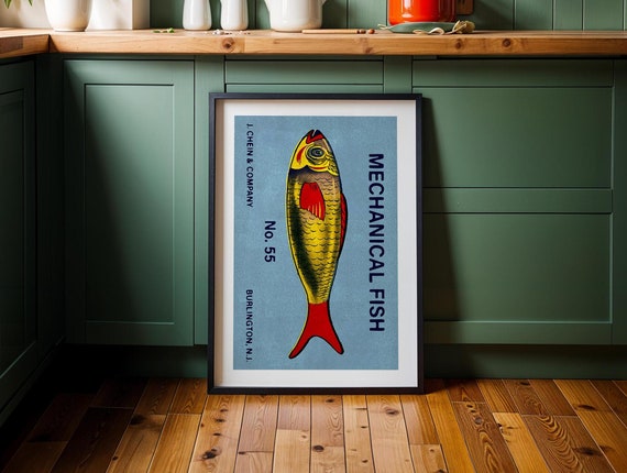 Vintage Fishing Lure Print Gift For Fisherman Retro Fishing Art Poster Fish Wall Decor Angler Artwork Outdoorsy Wall Art Fishing Dad