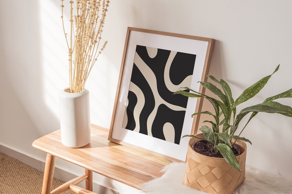 Japandi Neutral Abstract Art Print, Minimalist Decor - Image 2