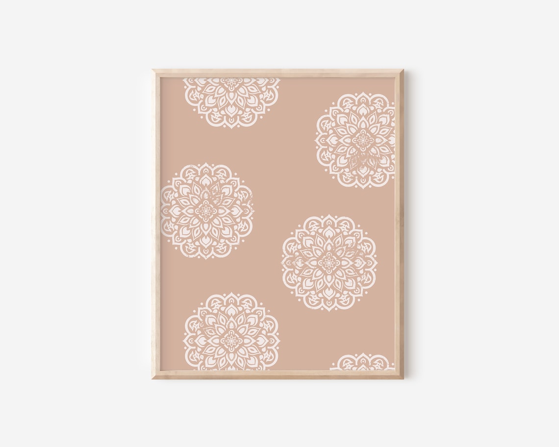 Boho Block Print Pattern, Bohemian Art Print