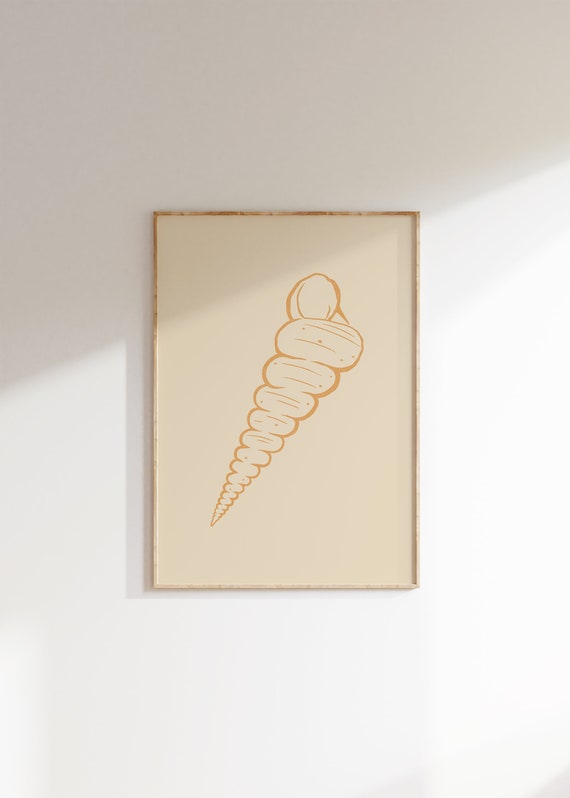 Seashell Line Art Illustration, Boho Coastal Art