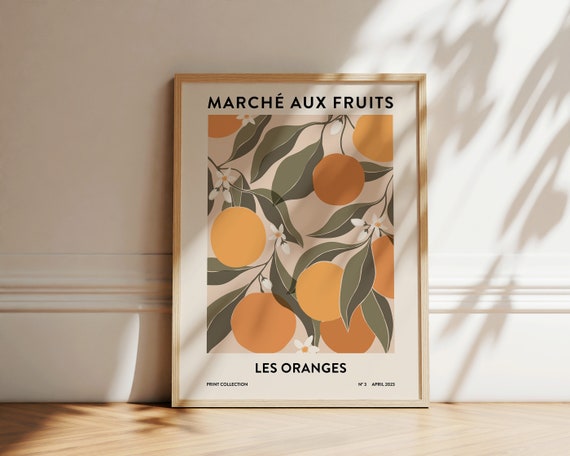 Oranges Fruit Market Abstract Botanical Art Print