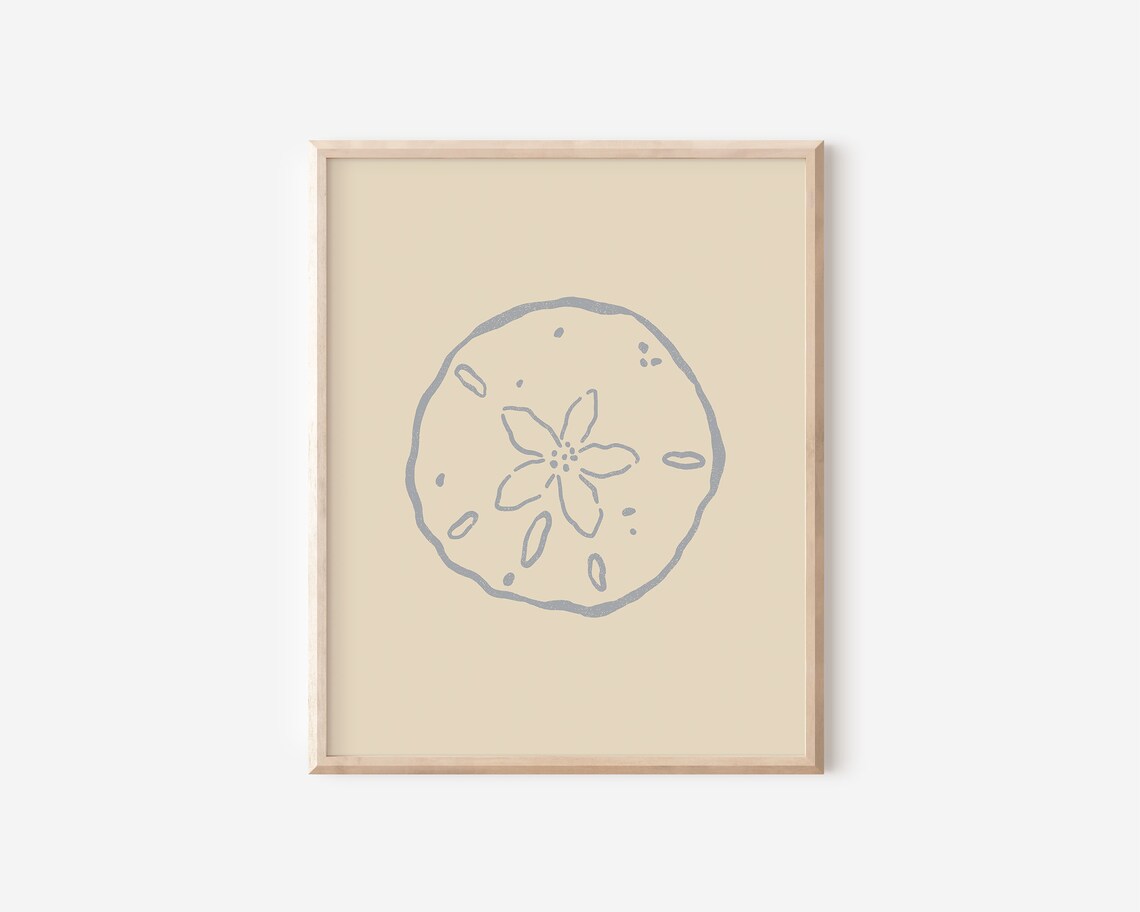 Sand Dollar Ink Drawing, Coastal Boho Art Print - Image 2