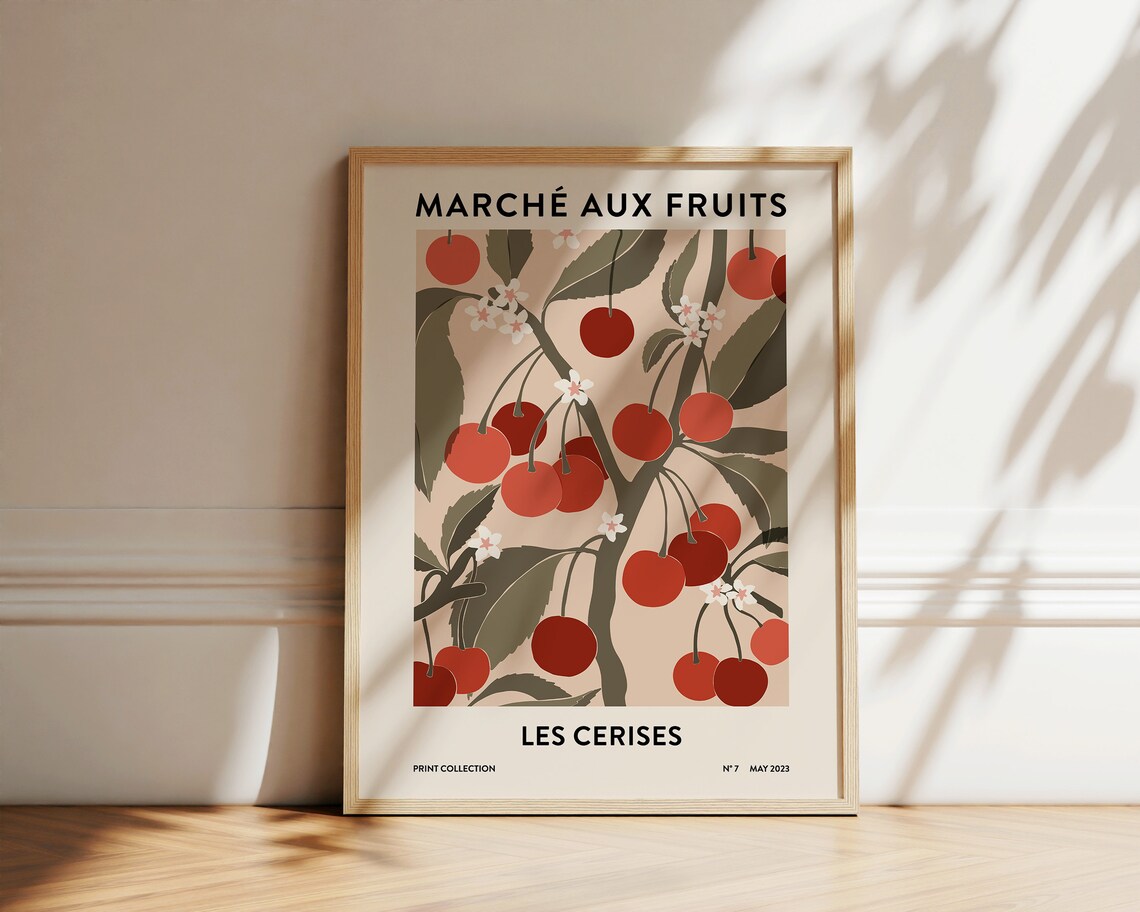 Cherries Print, Fruit Market Botanical Art Print - Image 3
