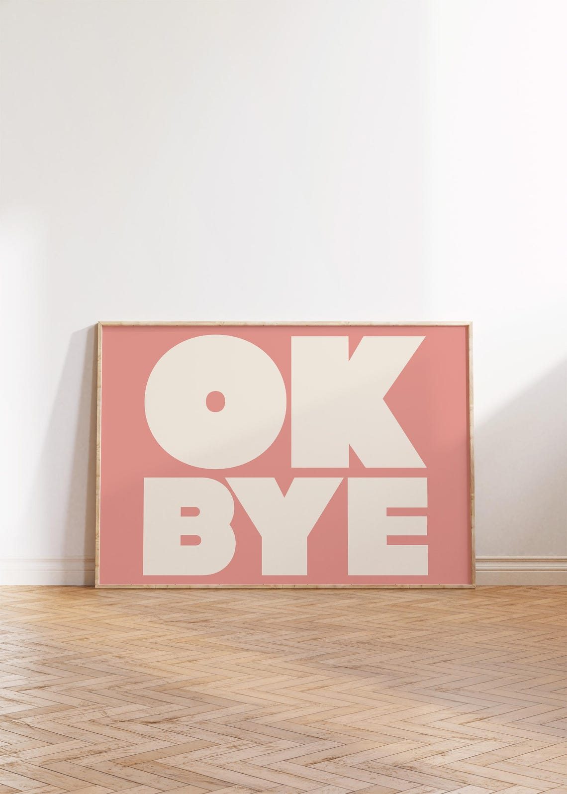 Ok Bye Cream Bold Typography Pink Fun Modern Gallery Wall Poster - Image 4