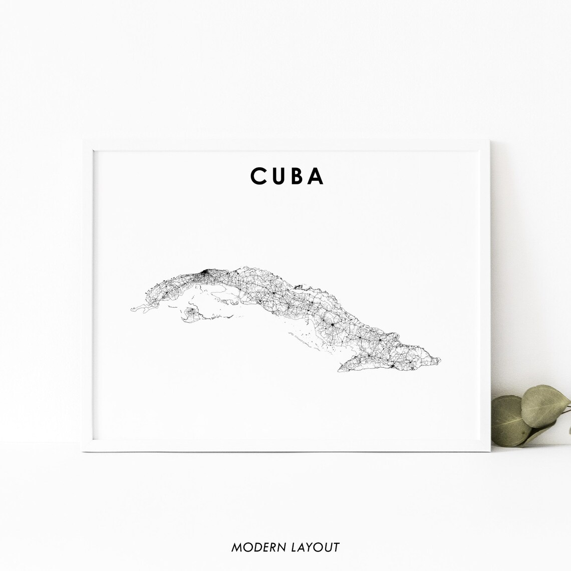 Havana Country Road Map Poster, Nursery Room Decor