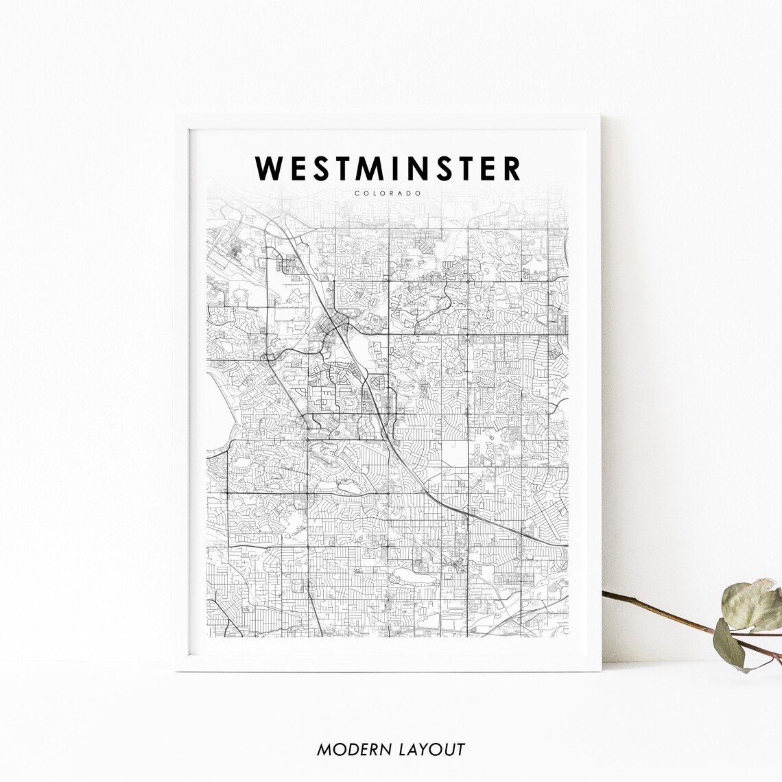 Westminster Co Map Print, Colorado USA Poster