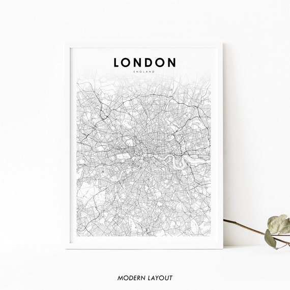 London Area England Map Wall Art Print