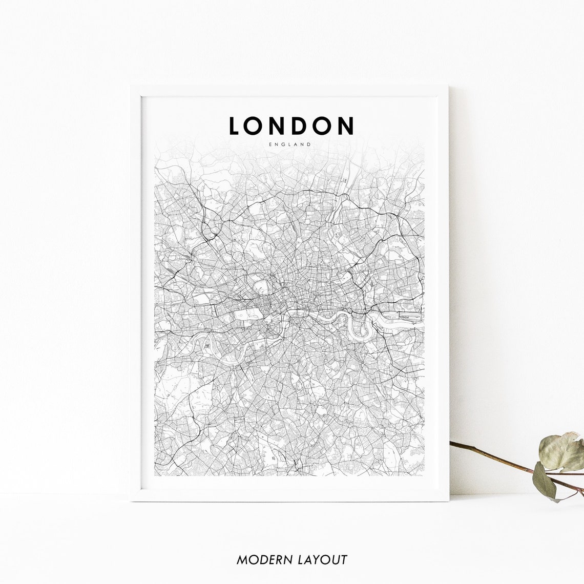 London Area England Map Wall Art Print