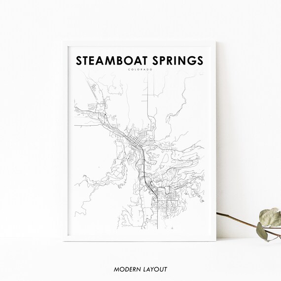 Steamboat Springs Colorado Minimalist City Street Map Art Poster