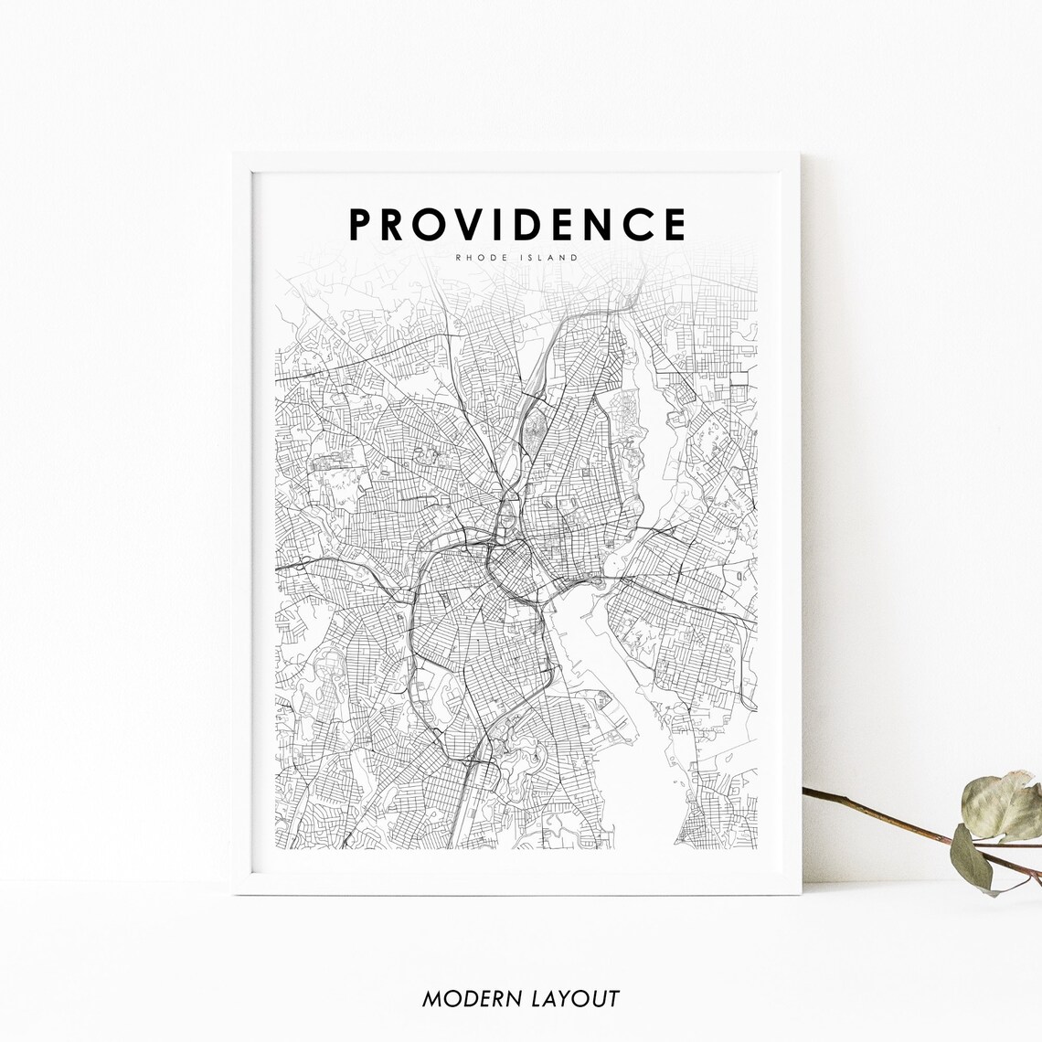 Providence RI Map Print, Rhode Island Travel Poster