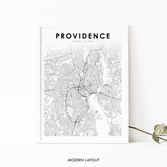 Providence RI Map Print, Rhode Island Travel Poster
