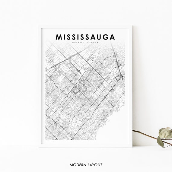 Mississauga Ontario Map Print, Canada City Poster