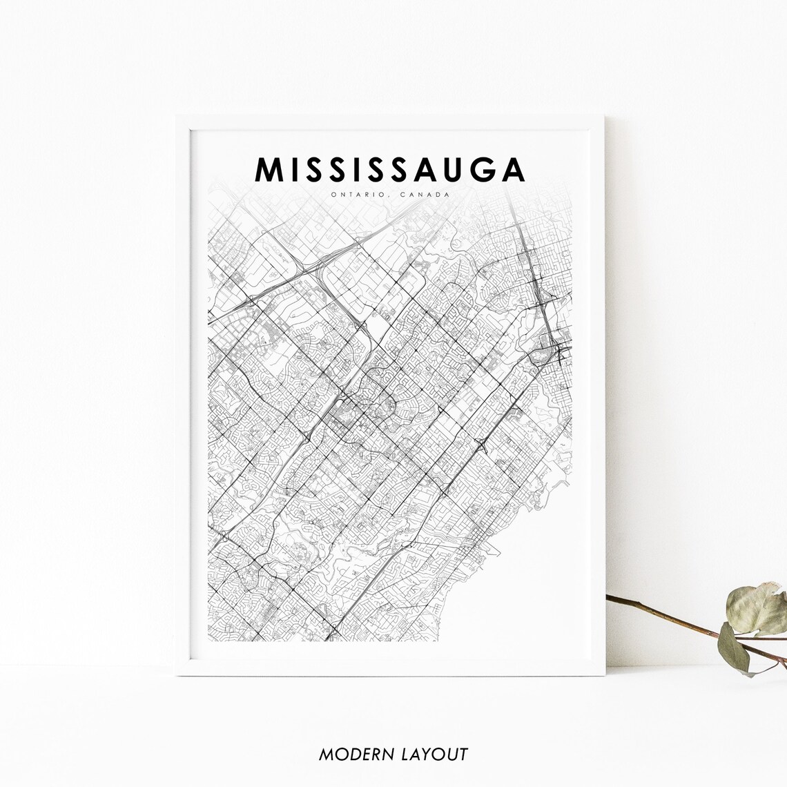 Mississauga Ontario Map Print, Canada City Poster
