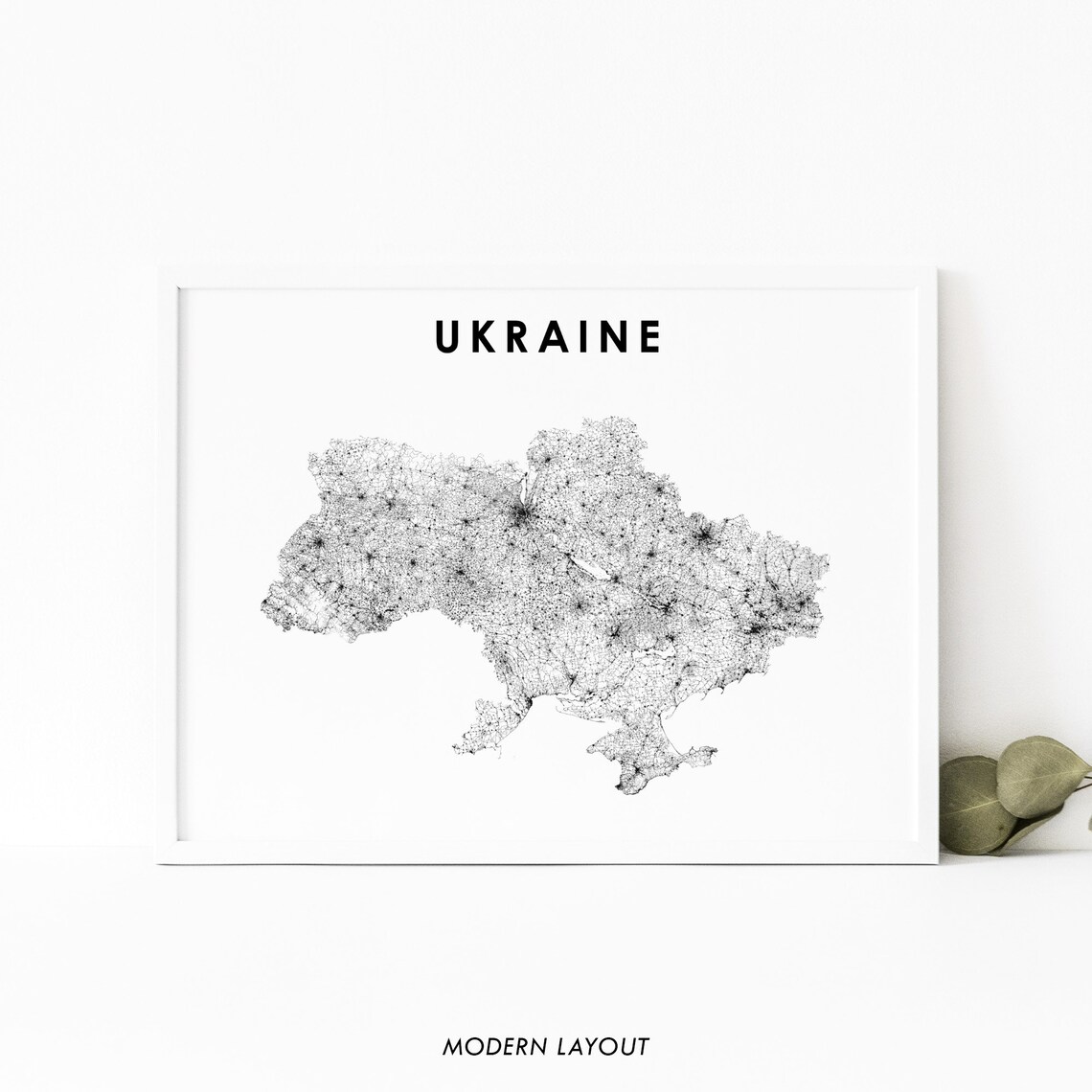 Ukraine Map Print, Nursery Room Wall Art Poster