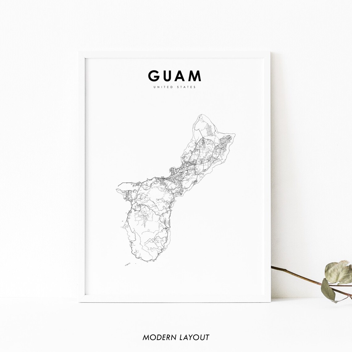 Guam Map Print, Nursery Room Office Decor