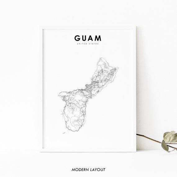 Guam Map Print, Nursery Room Office Decor