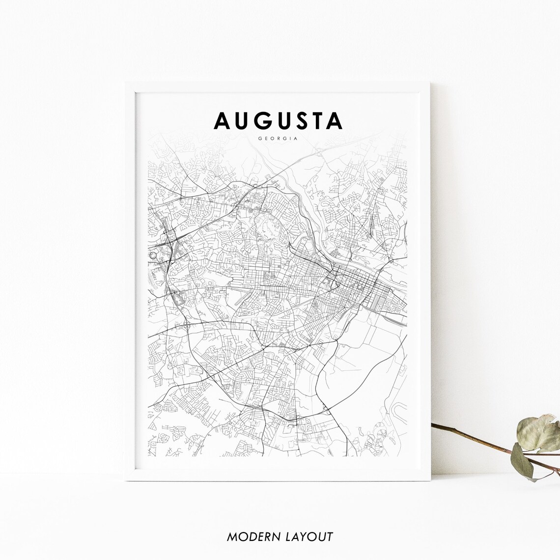 Augusta GA Map Print, Georgia Nursery Room Decor