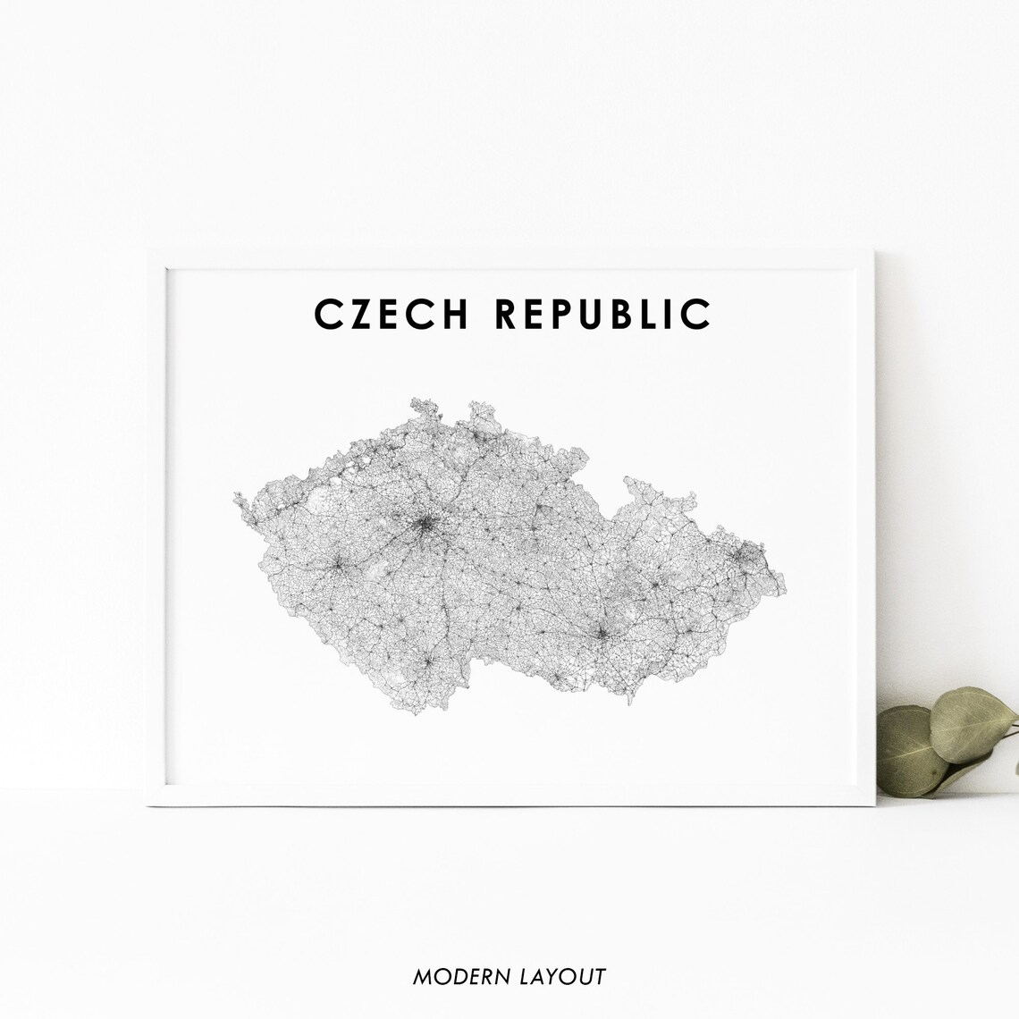 Czech Republic Map Print, Prague Europe Poster