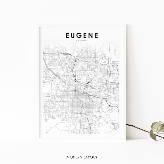 Eugene, Oregon Map Print Art Poster