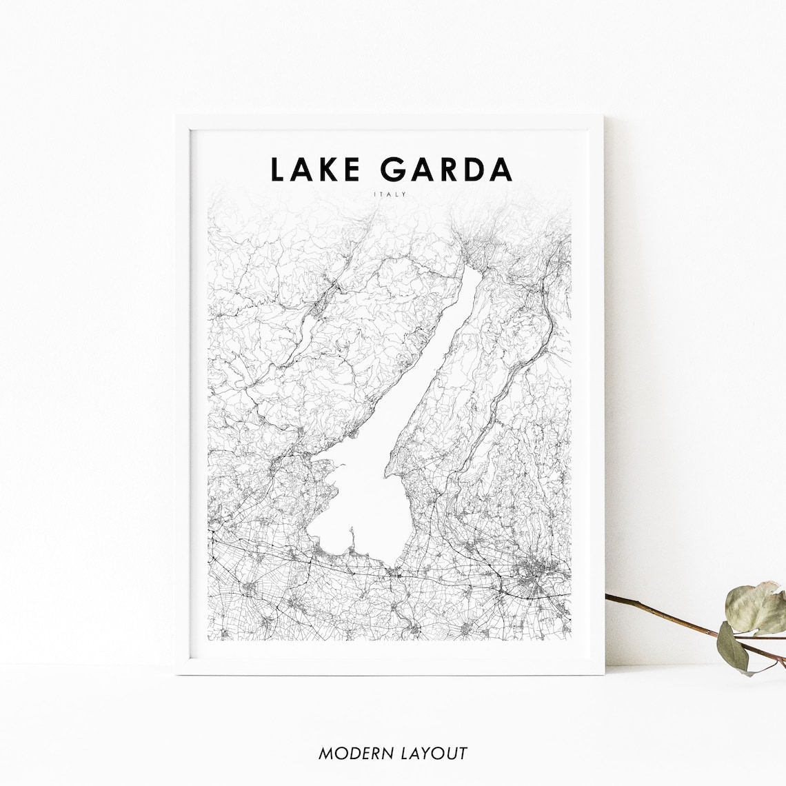 Lake Garda Italy Map Poster, Nursery Room Decor
