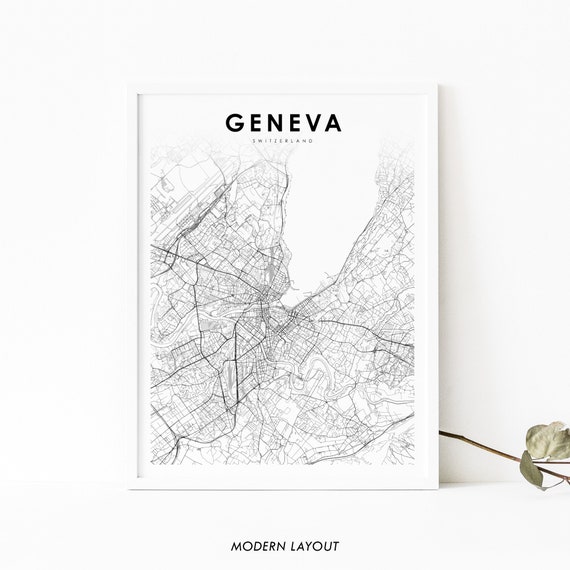 Geneva Switzerland Map Print, Nursery Room Decor