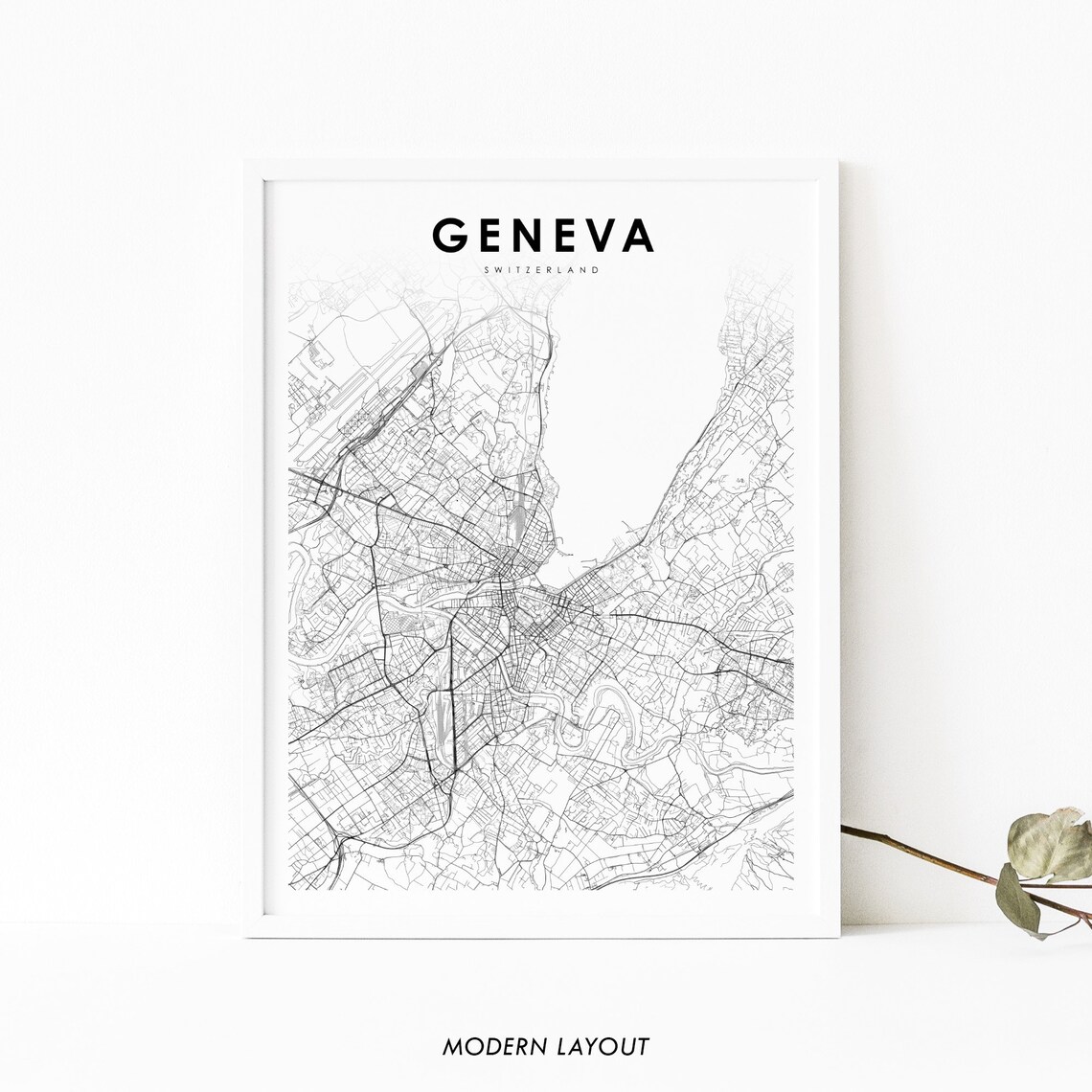 Geneva Switzerland Map Print, Nursery Room Decor