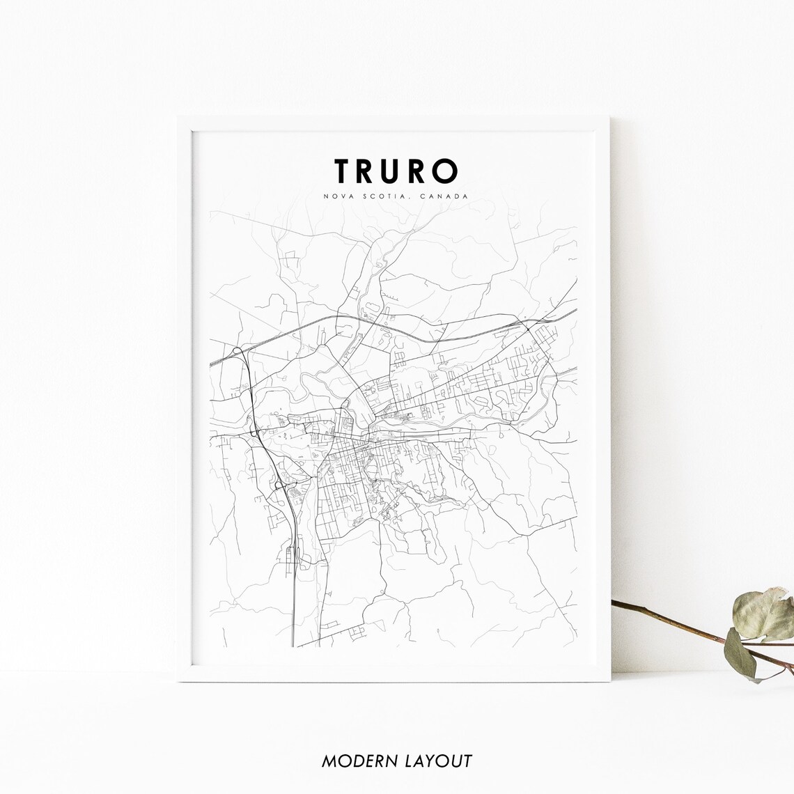 Truro Nova Scotia Map Print, Colchester City Poster