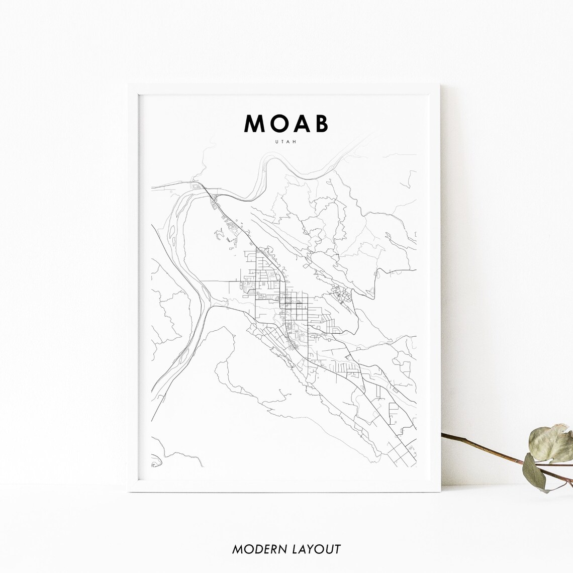 Moab UT Map Print, Utah USA Travel Poster