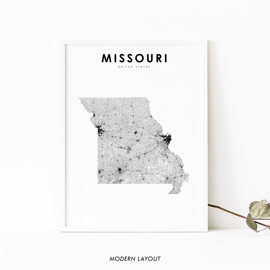 Missouri Map Print, St Louis Nursery Decor Poster