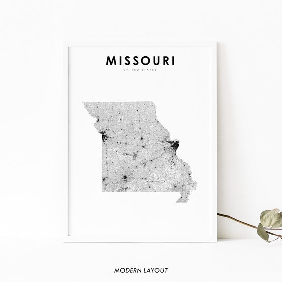 Missouri Map Print, St Louis Nursery Decor Poster