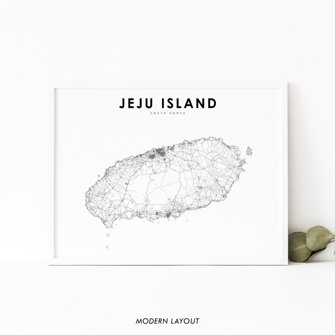 Jeju Island South Korea Map Art Print, Nursery Decor