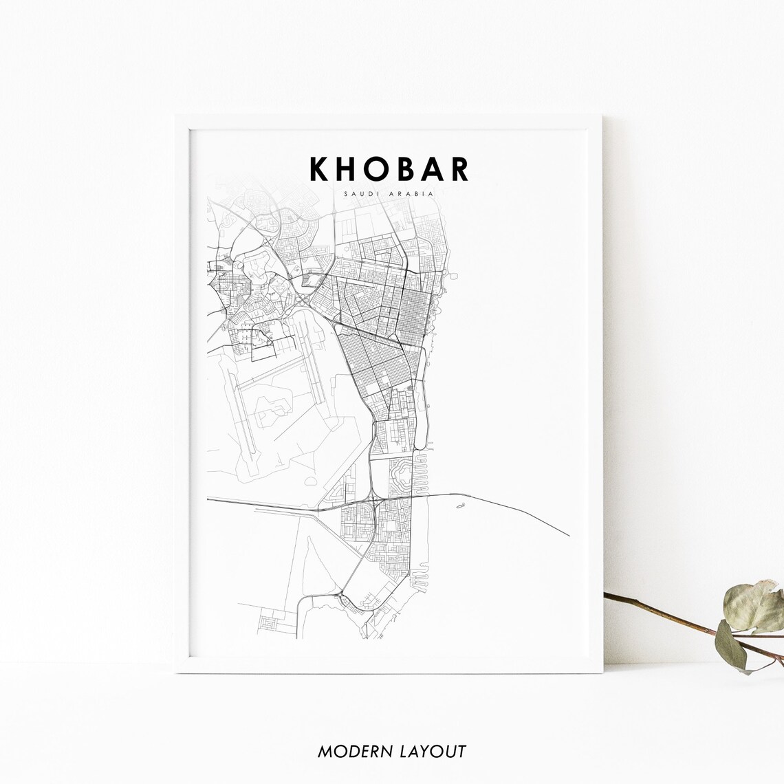Khobar Saudi Arabia Map Poster, Nursery Room Decor