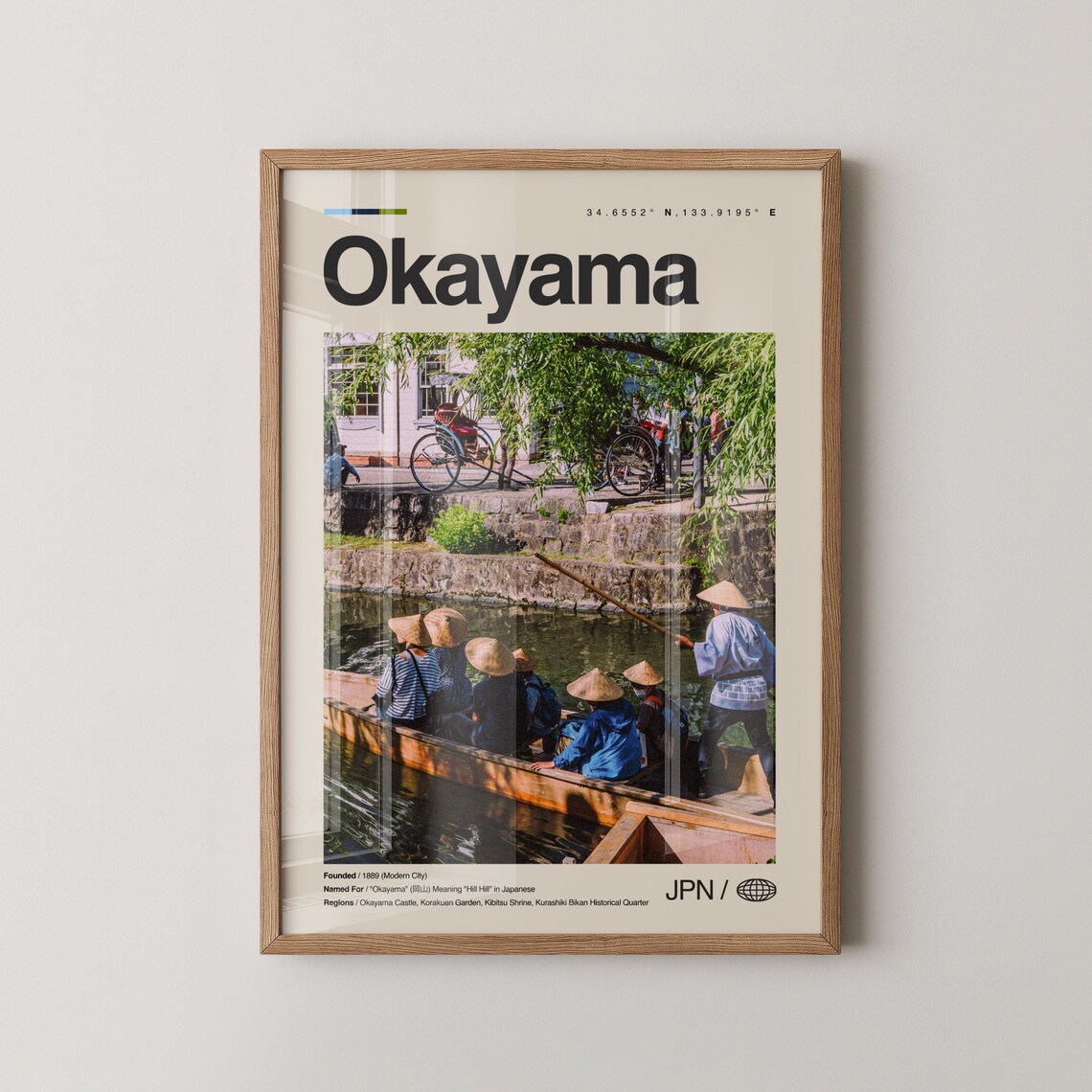 Okayama Japan Canal Boat Kurashiki Historic Quarter Photo Poster